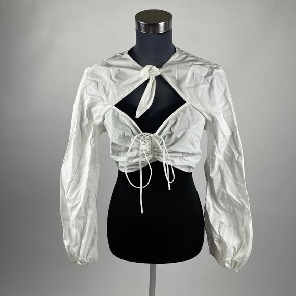 SHEIN Drawstring Cut-out Front Crop Top - Picture 4 of 7